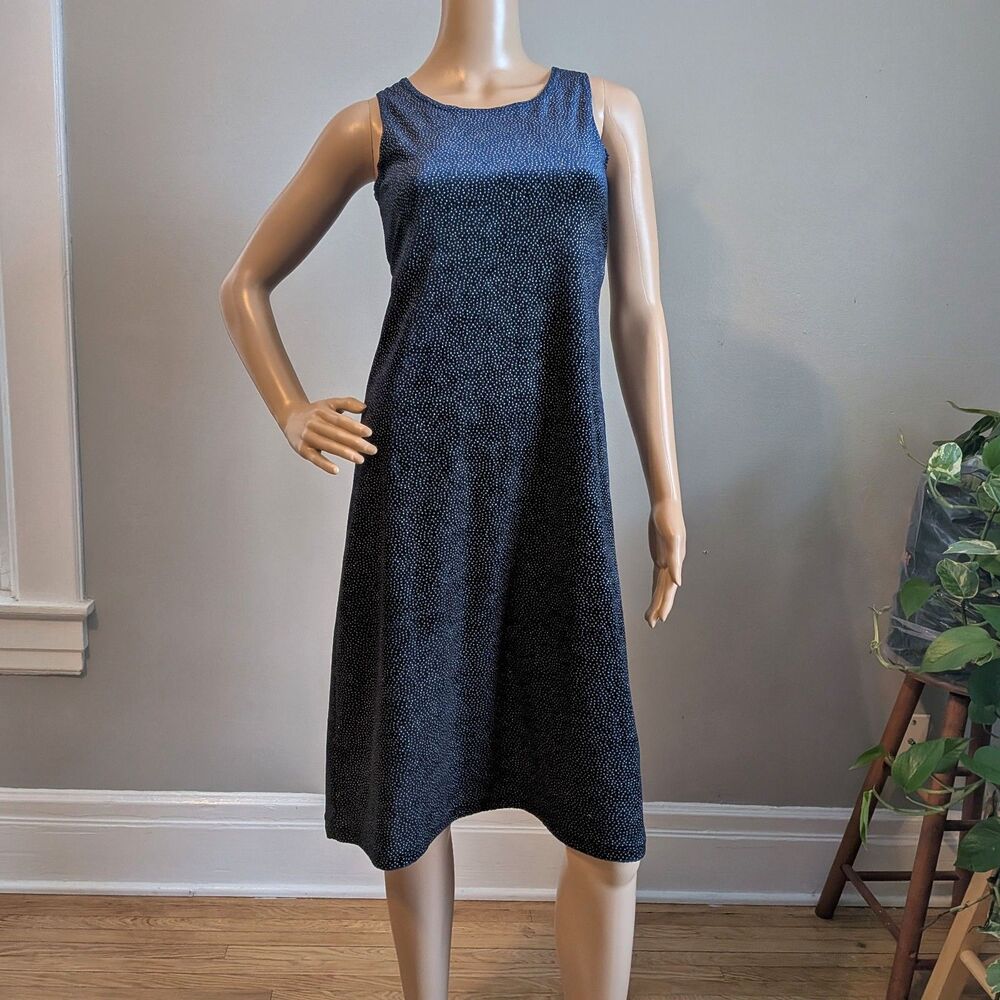 Vintage 90s Blue Velvet Mini Dress Glitter Tie Back Whimsygoth Size Small